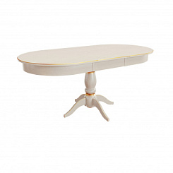 Стол Галант 1000(1400)*1000*765 (тон слон.кость RAL1013 + патина золото) Стол Галант 1000(1400)*1000*765 (тон слон.кость RAL1013 + патина золото)